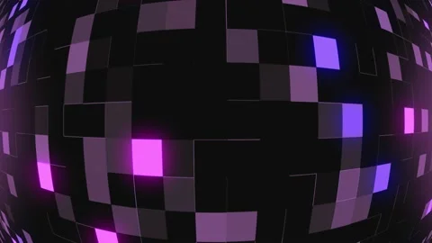 Spinning globe with glowing cubes background. Seamless looping animation. Stock Footage 169865125