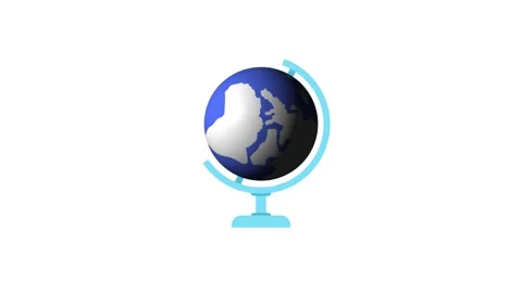Spinning globe icon animation isolated on white background Stock Footage 338170832