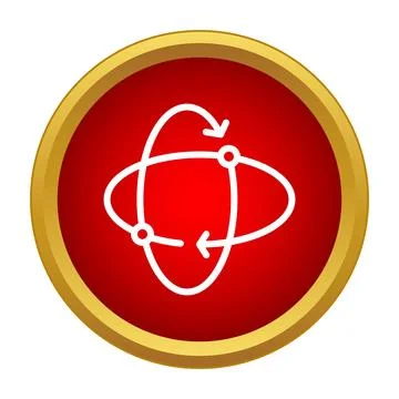 Spinning globe icon showing system rotation or orbit Stock Illustration
