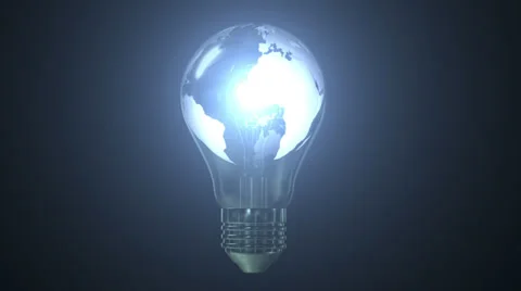Spinning globe in light bulb Stock Footage 33848751