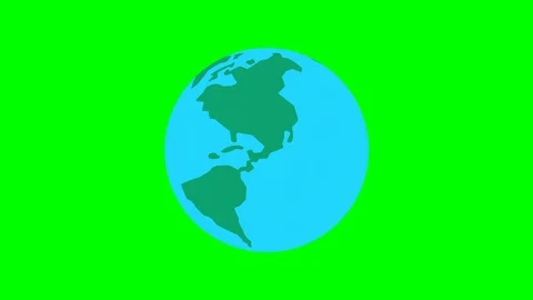 Spinning globe rotate on green background Stock Footage 127487682