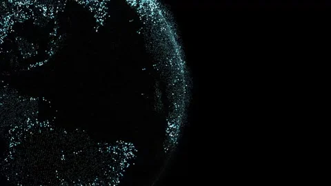 Spinning globe seamless loop earth planet animation isolated on black background Video stock 345024421