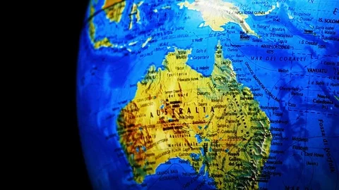 Spinning globe showing australia  Stock Footage 78249397