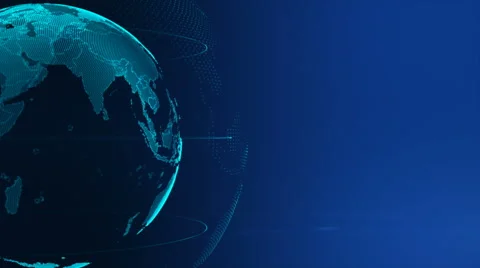 Spinning globe in space. HD slowly motion. CGI motion background. Stock Footage 63874000