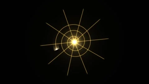 Spinning golden web design with glowing light at the center Stock Footage 338323511