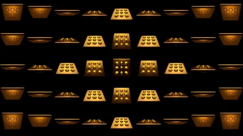 Spinning Golden Yellow Dot VJ Loops Stock Footage