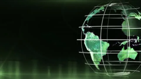 Spinning Green Globe Stock Footage 10991135