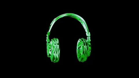 Spinning Headphones - Jade Stock Footage 248879342