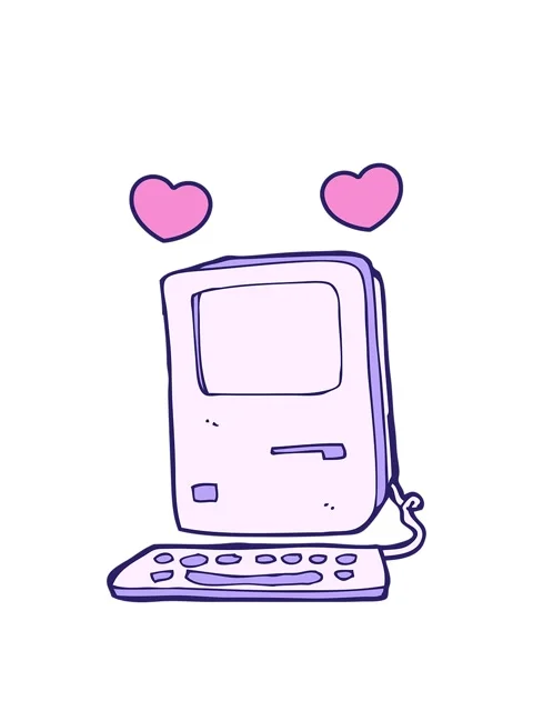 Spinning hearts animation of cartoon of computer Stock Footage 324178036