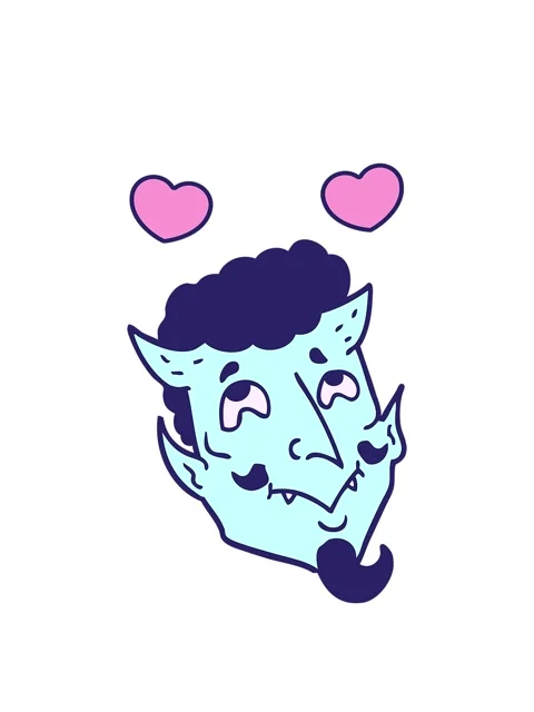 Spinning hearts animation of cartoon devil face 動画素材 324423836