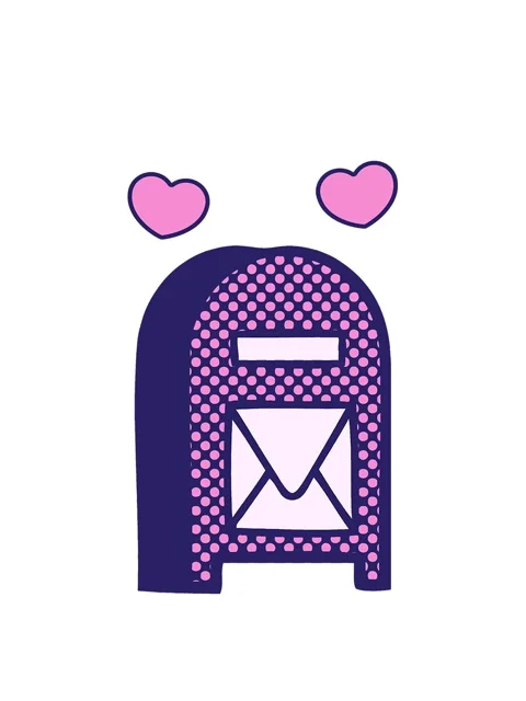 Spinning hearts animation of comic book style cartoon of a mail box Stock Footage 324168936