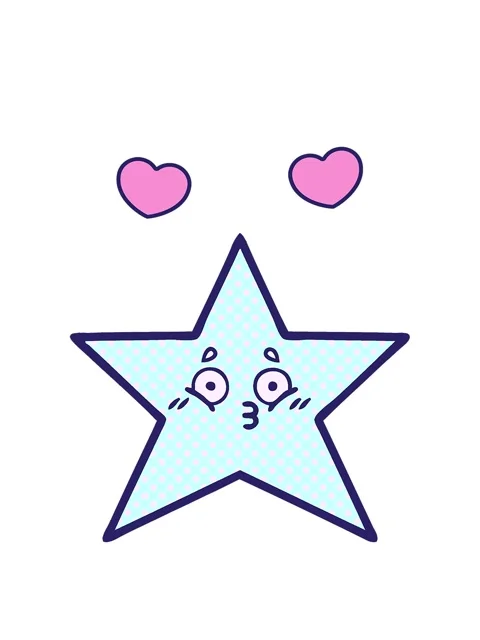 Spinning hearts animation of comic book style cartoon of a star fish Stock Footage 324331337