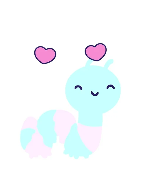 Spinning hearts animation of cute bug Stock Footage 324465905
