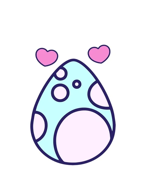 Spinning hearts animation of cute easter egg design drawing Stock Footage 324396096