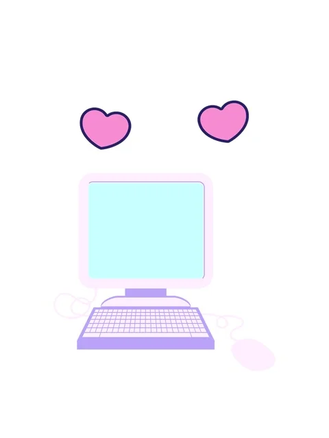 Spinning hearts animation of Flat colour illustration of a computer error Stock Footage 324088034