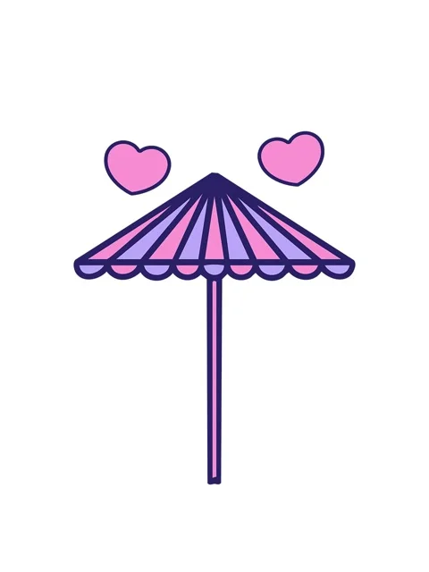 Spinning hearts animation of a folding beach parasol 스톡 동영상 324288624