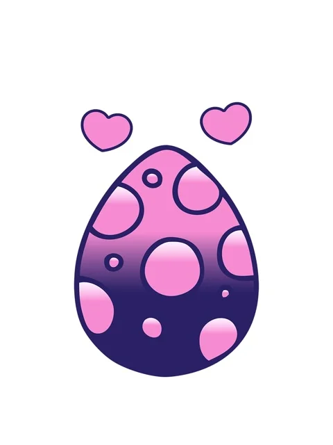 Spinning hearts animation of gradient shaded quirky cartoon easter egg Video stock 324096345
