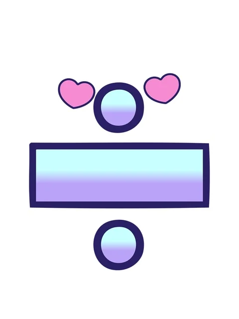 Spinning hearts animation of gradient shaded cartoon of a division symbol Stock Footage 324137839