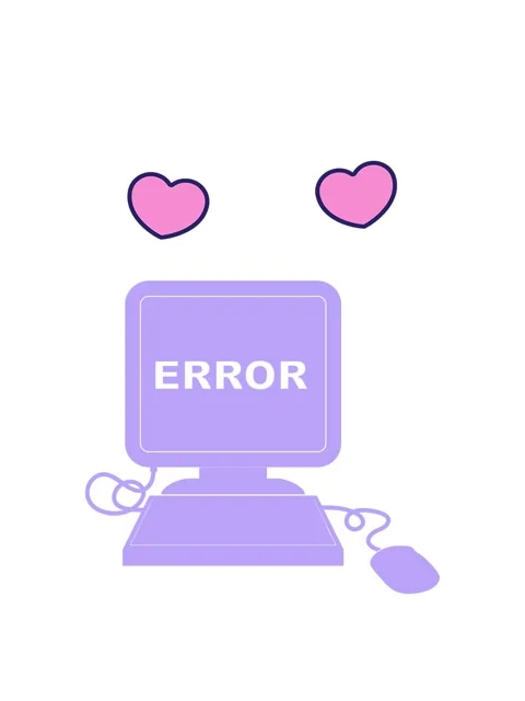 Spinning hearts animation of illustration of a computer error icon Stock Footage 324149032