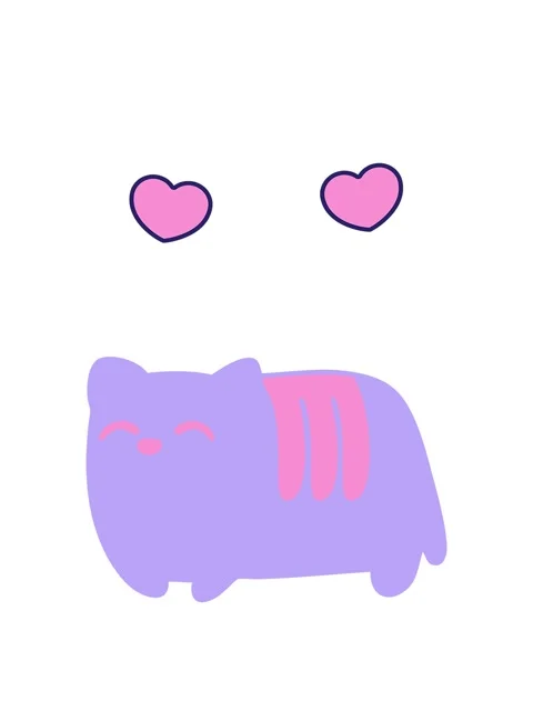 Spinning hearts animation of loaf cat Stock Footage 324341464