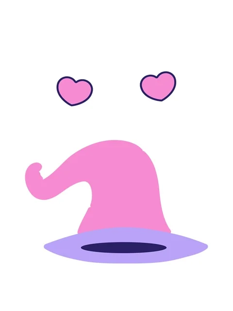 Spinning hearts animation of old wizard hat Stock Footage 324164599