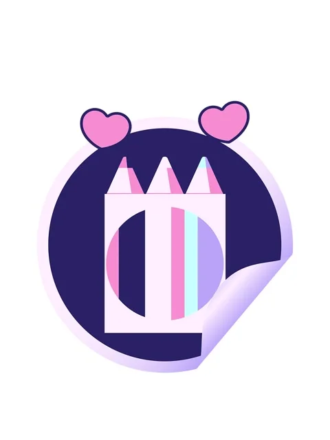 Spinning hearts animation of pack of coloring pencils graphic vector illust.. Stock Footage 324478679