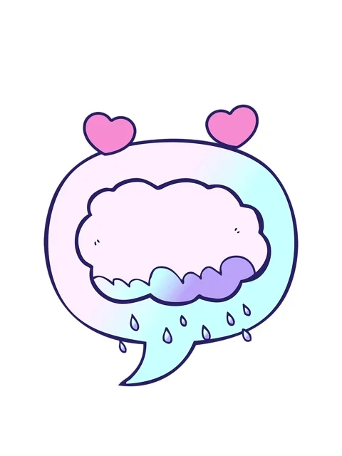 Spinning hearts animation of rain cloud with speech bubble in smooth gradie.. Stock Footage 324417641