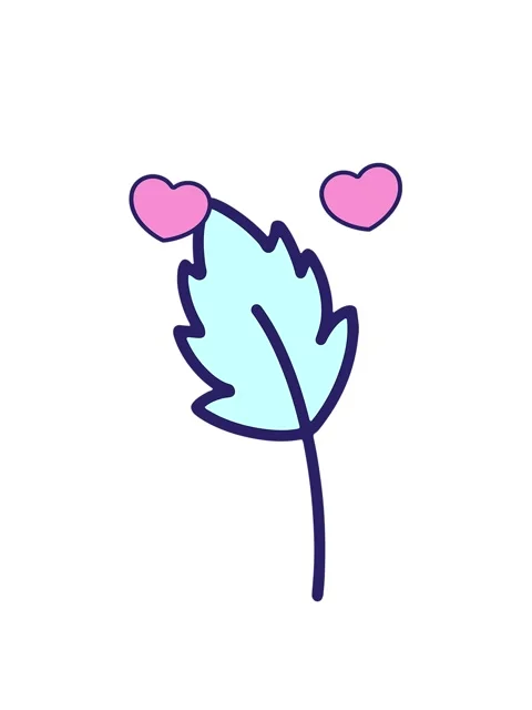 Spinning hearts animation of simple leaf cartoon Video stock 324236251