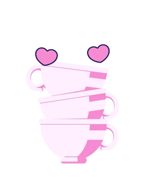 Spinning hearts animation of stack of cups graphic vector illustration icon Video stock 324119723