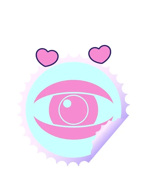 Spinning hearts animation of staring eye graphic vector circular peeling st.. Stock Footage 324044754
