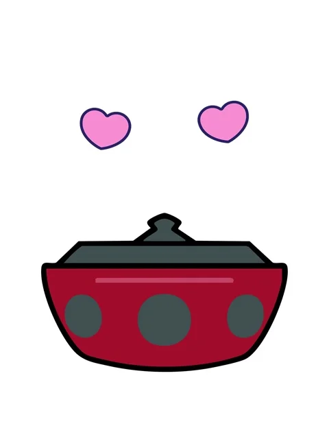Spinning hearts animation of traditional pattern japanese ceramic cooking bow 스톡 동영상 324094806