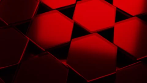 Spinning Hexagon Red Background Seamless Loop. Stock Footage 207469076