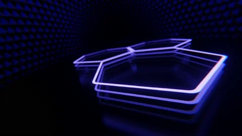 Spinning hexagonal pattern with dispersion effect. Colorful screensaver. Видео 175858145