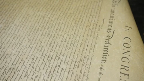 Spinning historical document declaration of independence Stock Footage 88959619