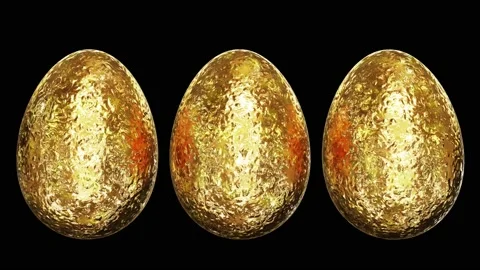 Spinning Holy Trinity gold Easter eggs looping 3D animation with alpha Stock-Footage 219875131