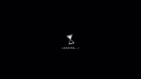 Spinning hourglass waiting loading on black background. 3D animation. Stock Illustration