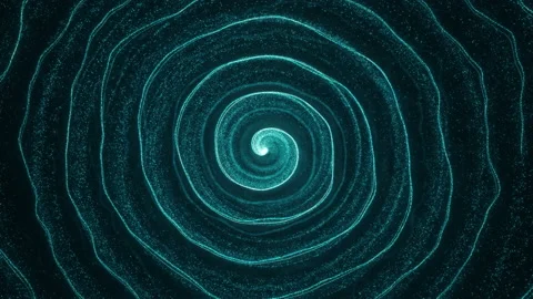 Spinning hypnotic spiral from flowing particles. Twisting helix background. Stock Footage 239797362