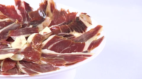 Spinning iberico ham 60 Stock Footage 56154011