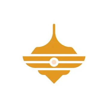 Spinning icon solid orange yellow colour chinese new year symbol perfect. 스톡 일러스트