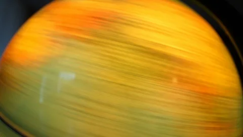 Spinning Illuminated World Globe Built-in LED Bulb. Educational Map. Hawaii Stock Footage 113686904