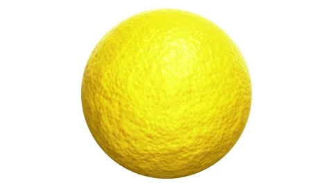 Spinning lemon peel sphere looping 3D animation with alpha Video stock 219880914