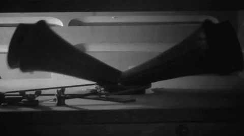 Spinning Leslie Speaker With Retro Effect Stock Footage 34135211