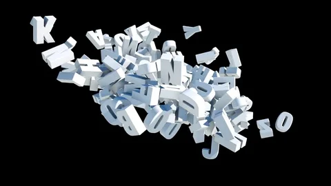 Spinning letters with alpha channel Stock Footage 80202721