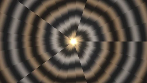 Spinning light pattern with circles and radial design Stock Footage 339359573
