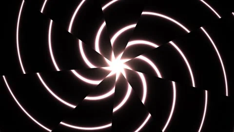 Spinning light pattern creates visual effect in dark space Stock Footage 339304223