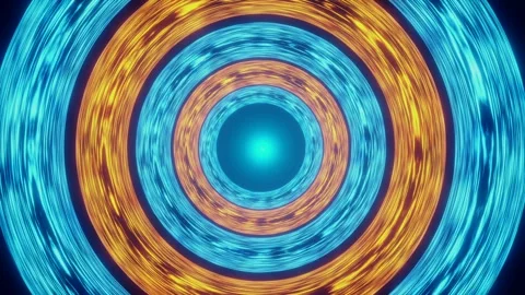 Spinning light trails in orange and blue, abstract design. Stock Footage 326319981