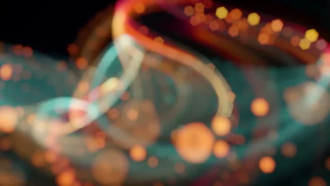 Spinning Looping Glowing Lines and Bokeh Light Texture Stock Footage 314905648