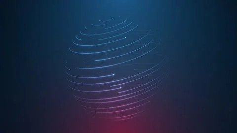 Spinning Looping Line Globe Animation Stock Footage 241044948