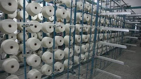 Spinning  machine collect cotton threads Stock Footage 11887459