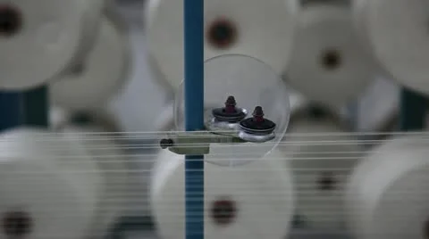 Spinning  machine collect cotton threads Stock Footage 11887469